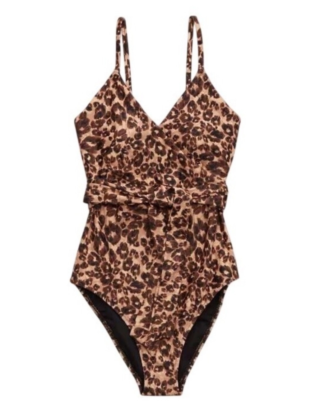 🪴 aerie Leopard Print One-Piece Wrap Swimsuit - NWT